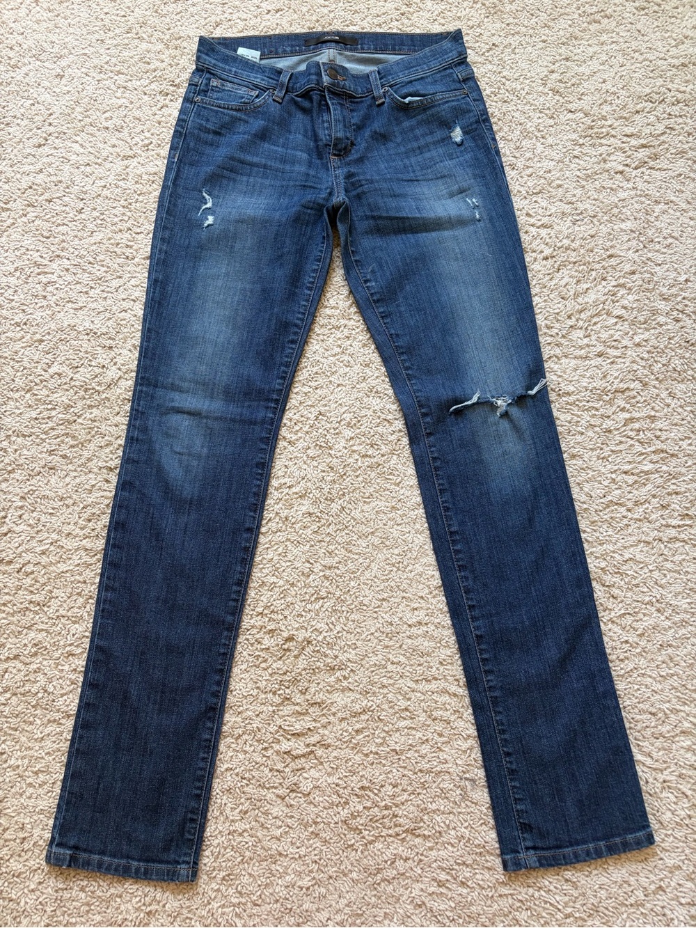 Joe's Jeans Women's Dark Blue Distressed Straight-Leg Jeans